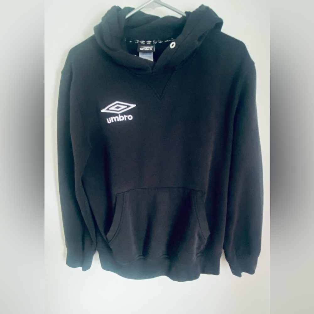 Umbro Black Hoodie with White Emblem